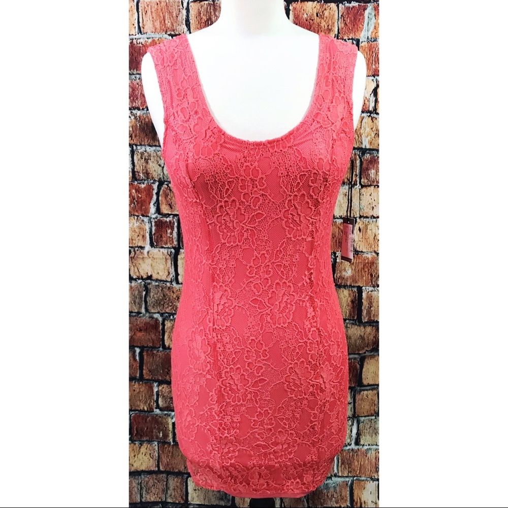 Lovers + Friends Lace Overlay Floral Bodycon Dress